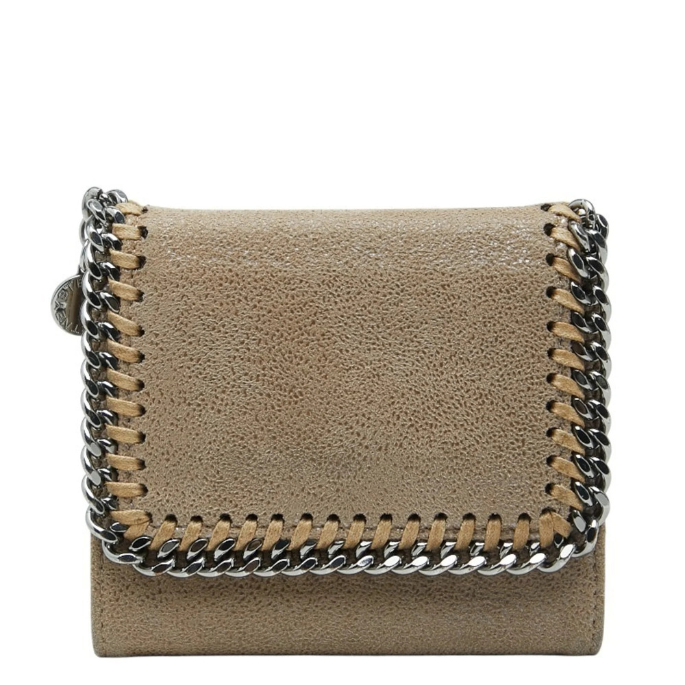 Stella McCartney Falabella Tri-fold Wallet, Brown, Polyester Leather, Women's.